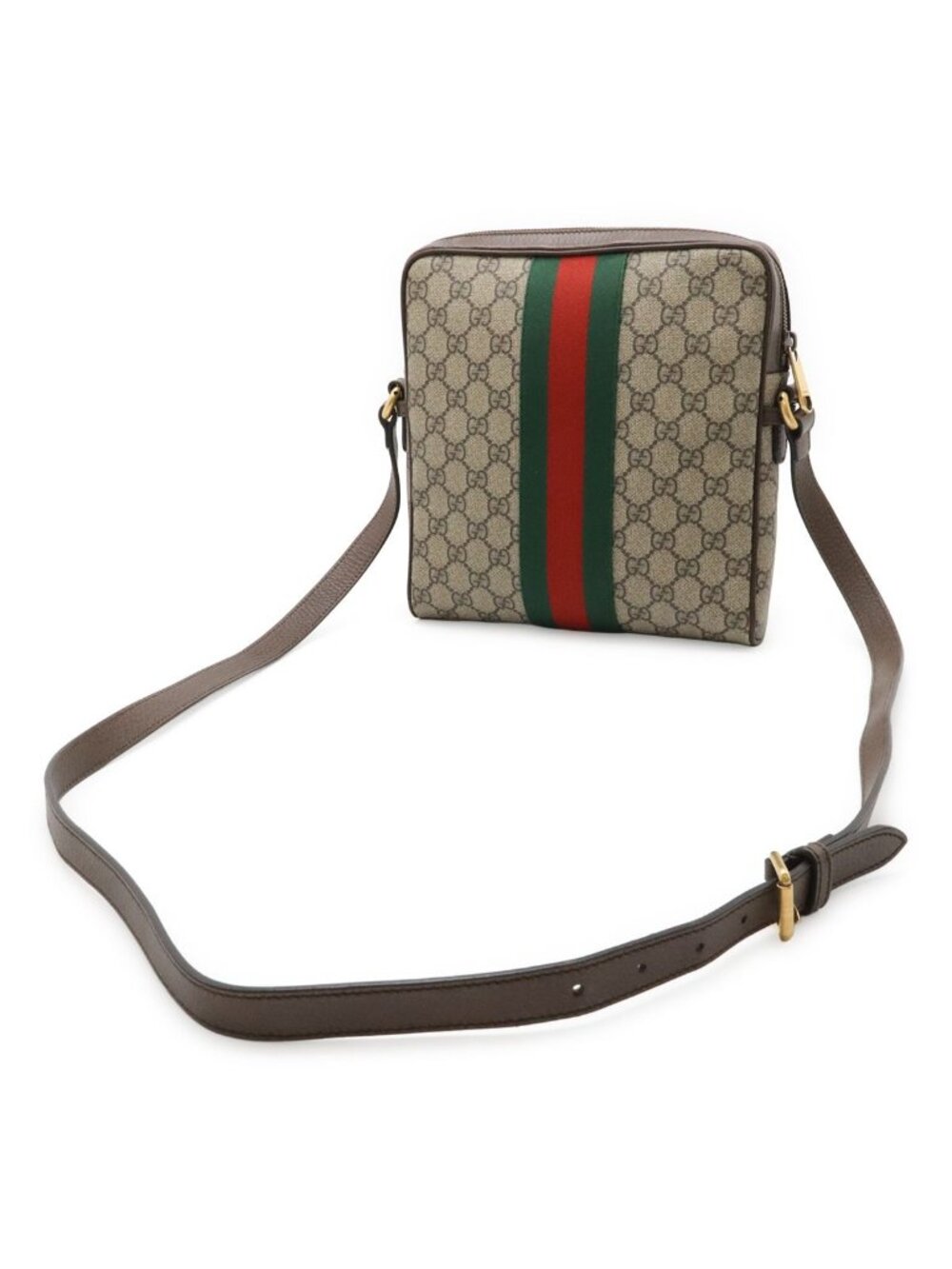 Gucci Ophidia GG Small Messenger Bag Supreme Sherry Line Leather Beige Mocha - Picture 2 of 9